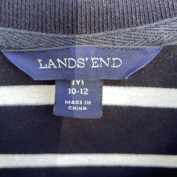 Do it all day dress! Lands End Polo Dress Black/White Stripes Size M (10-12) - Picture 4 of 5